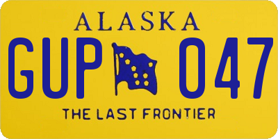 AK license plate GUP047