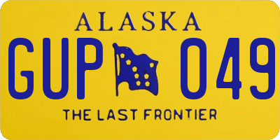 AK license plate GUP049