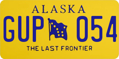 AK license plate GUP054