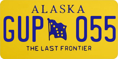 AK license plate GUP055