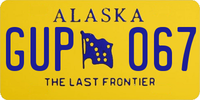 AK license plate GUP067