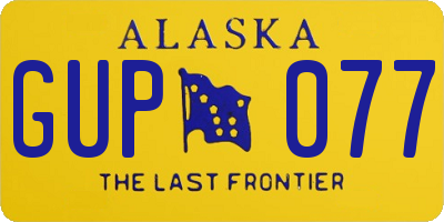 AK license plate GUP077