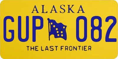AK license plate GUP082