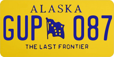AK license plate GUP087