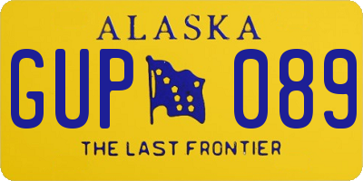 AK license plate GUP089