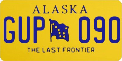 AK license plate GUP090