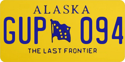 AK license plate GUP094