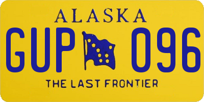 AK license plate GUP096