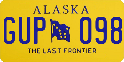 AK license plate GUP098