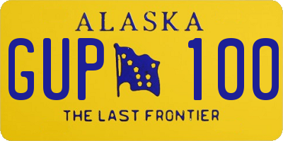 AK license plate GUP100