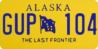 AK license plate GUP104