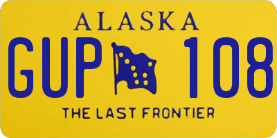 AK license plate GUP108