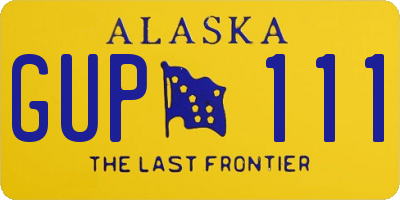 AK license plate GUP111