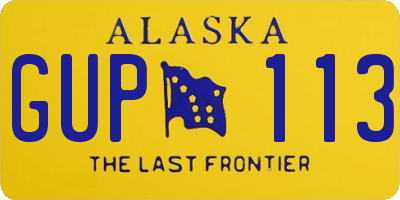 AK license plate GUP113