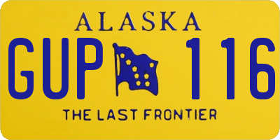 AK license plate GUP116