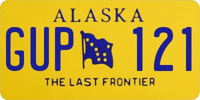 AK license plate GUP121