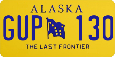 AK license plate GUP130