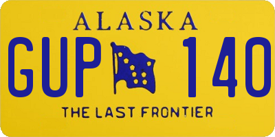 AK license plate GUP140