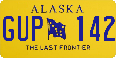 AK license plate GUP142