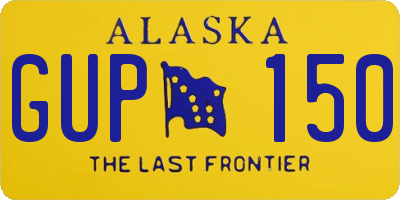 AK license plate GUP150