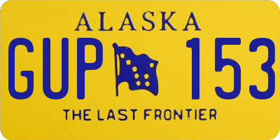 AK license plate GUP153