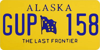 AK license plate GUP158