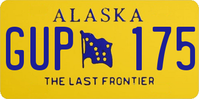 AK license plate GUP175
