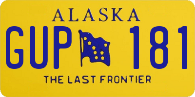 AK license plate GUP181