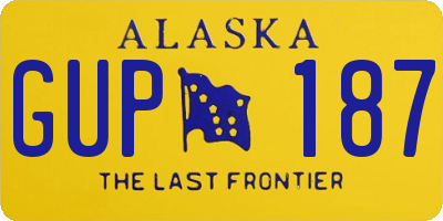 AK license plate GUP187