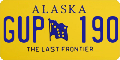 AK license plate GUP190