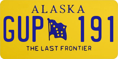 AK license plate GUP191