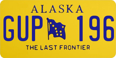 AK license plate GUP196