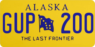 AK license plate GUP200
