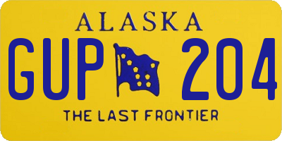 AK license plate GUP204