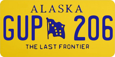 AK license plate GUP206