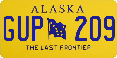 AK license plate GUP209