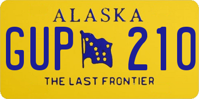 AK license plate GUP210