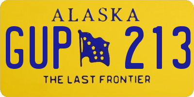 AK license plate GUP213