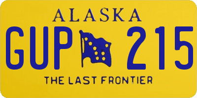 AK license plate GUP215