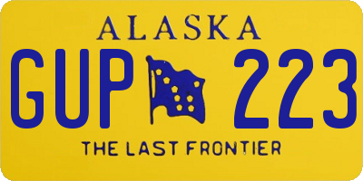 AK license plate GUP223