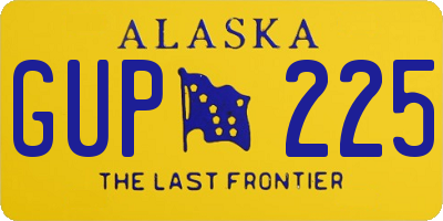 AK license plate GUP225