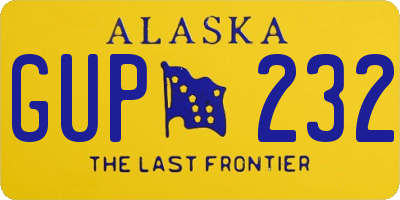 AK license plate GUP232