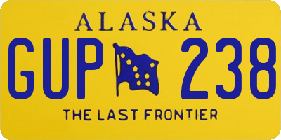 AK license plate GUP238