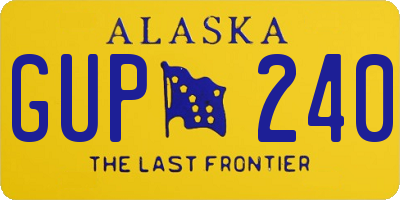 AK license plate GUP240