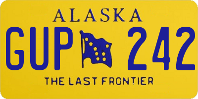 AK license plate GUP242