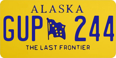 AK license plate GUP244