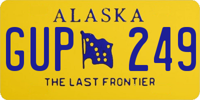 AK license plate GUP249