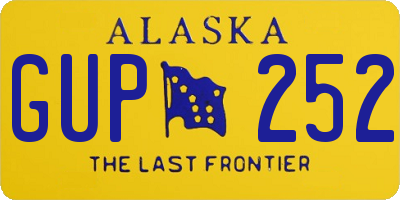 AK license plate GUP252