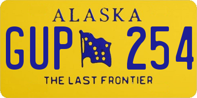 AK license plate GUP254