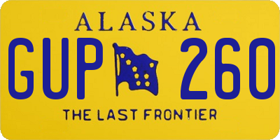 AK license plate GUP260